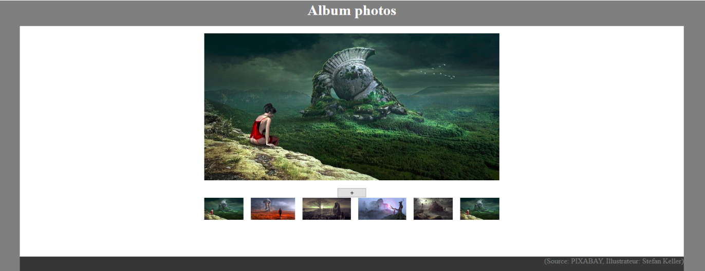 capture d'écran de l'album photo